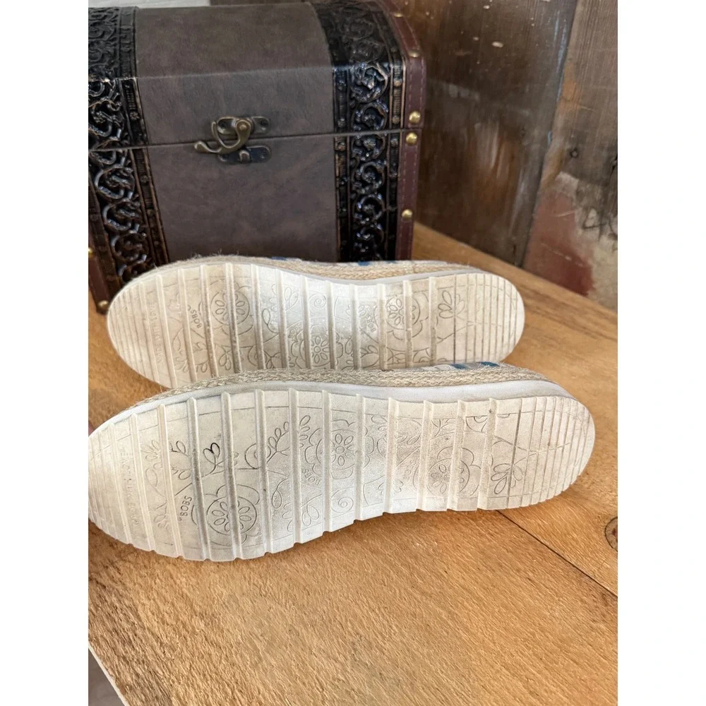 Bobs from Skechers‎ Womens 9 Striped Canvas Espadrille Slip On Shoes
